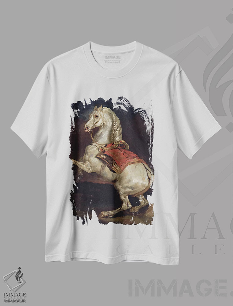 تیشرت طرح دار Tamerlan,اسب ناپلئون، تامرلَن، هنر فاخر کلاسیک اثر تئودور ژریکو | فروشگاه ایماژ