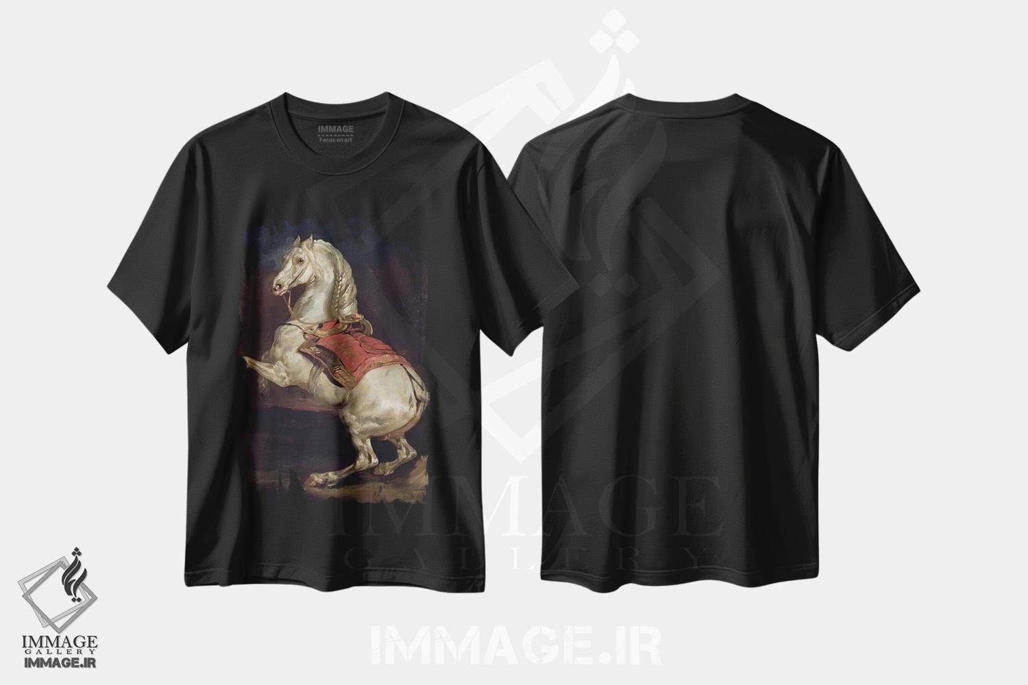 تیشرت طرح دار Tamerlan,اسب ناپلئون، تامرلَن، هنر فاخر کلاسیک اثر تئودور ژریکو | immage.ir