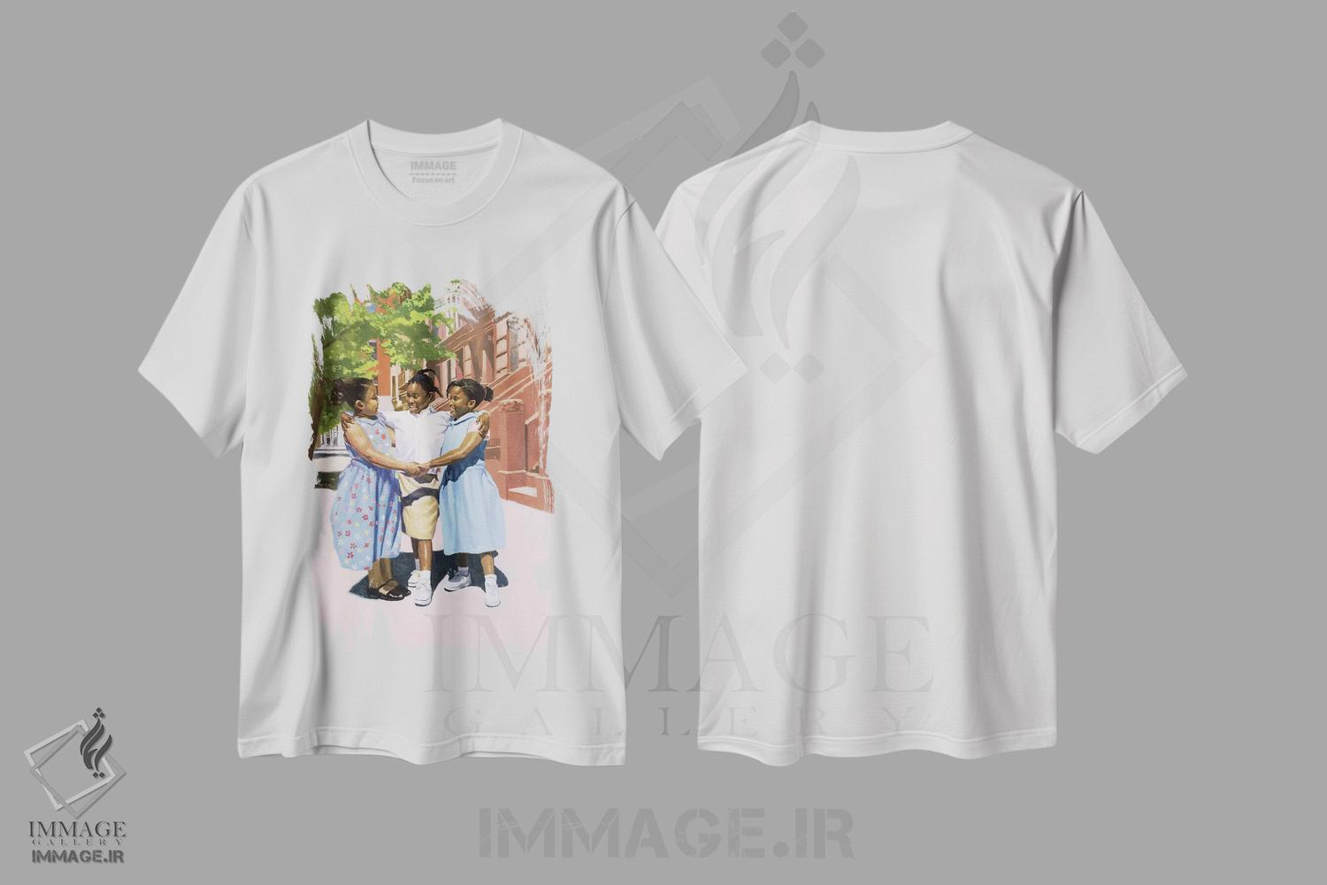 تیشرت طرح دار 2001,دوستان، ۲۰۰۱، هنر فاخر کلاسیک اثر کالین بوتمن | immage.ir