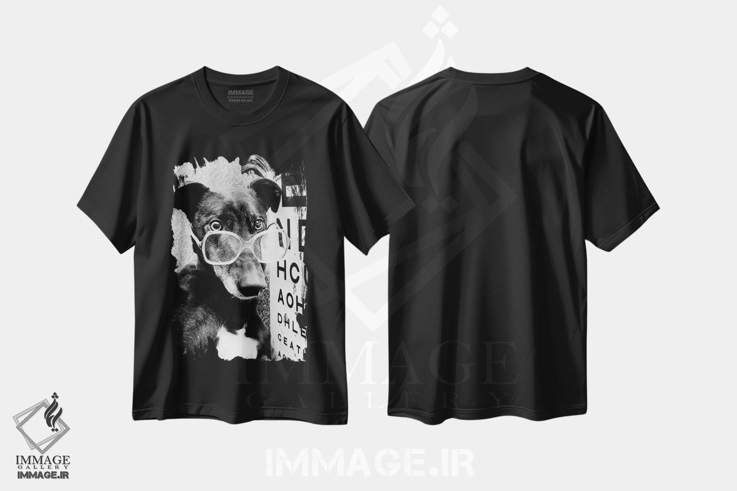 تیشرت طرح دار سگ گری هوند با عینک، فوریه ۱۹۸۷، عکاسی سیاه و سفید اثر رو دز آرشیو | فروشگاه ایماژ