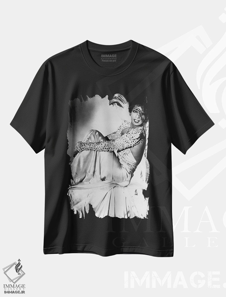 تیشرت طرح دار جوزفین بیکر، عکاسی سیاه و سفید اثر رو دز آرشیو | فروشگاه ایماژ