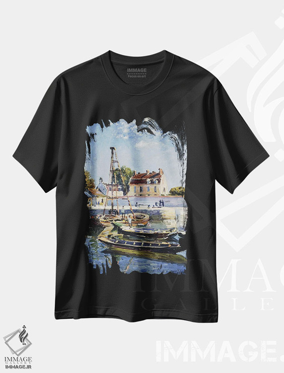 تیشرت طرح دار 1885,بارج ها، ۱۸۸۵، هنر فاخر کلاسیک اثر آلفرد سیسلی | فروشگاه ایماژ