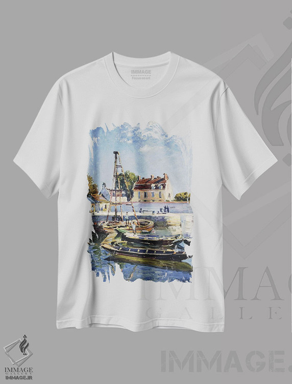 تیشرت طرح دار 1885,بارج ها، ۱۸۸۵، هنر فاخر کلاسیک اثر آلفرد سیسلی | immage.ir