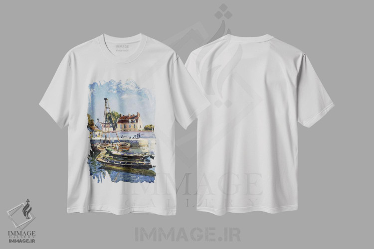 تیشرت طرح دار 1885,بارج ها، ۱۸۸۵، هنر فاخر کلاسیک اثر آلفرد سیسلی | immage.ir