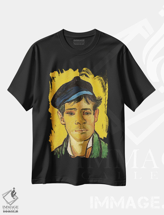 تیشرت طرح دار 1888,مرد جوان با کلاه، ۱۸۸۸، هنر فاخر کلاسیک اثر ونسان ون گوگ | فروشگاه ایماژ