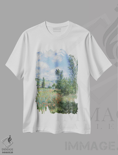 تیشرت طرح دار 1880,نمایی از وتوی، ۱۸۸۰، هنر فاخر کلاسیک اثر کلود مونه | فروشگاه ایماژ