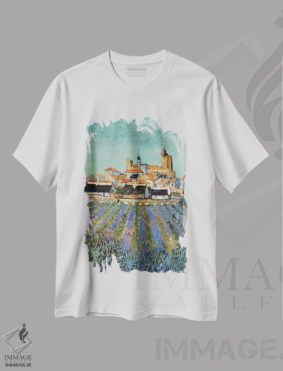 تیشرت طرح دار 1888,سن-ماری-دو-لا-مر، ۱۸۸۸، هنر فاخر کلاسیک اثر ونسان ون گوگ | immage.ir