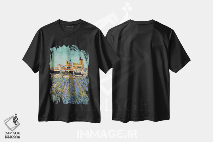 تیشرت طرح دار 1888,سن-ماری-دو-لا-مر، ۱۸۸۸، هنر فاخر کلاسیک اثر ونسان ون گوگ | فروشگاه ایماژ