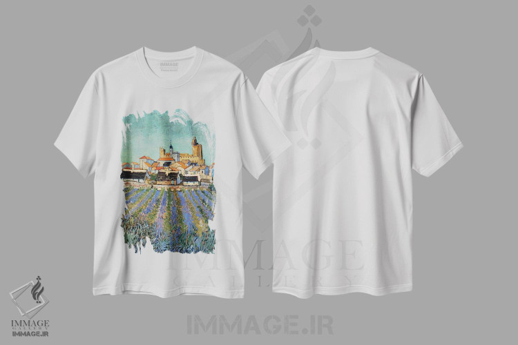 تیشرت طرح دار 1888,سن-ماری-دو-لا-مر، ۱۸۸۸، هنر فاخر کلاسیک اثر ونسان ون گوگ | immage.ir