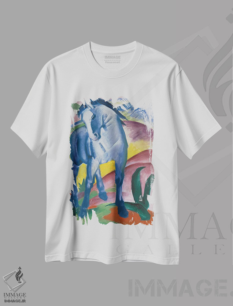 تیشرت طرح دار 1911,اسب آبی، ۱۹۱۱، هنر فاخر کلاسیک اثر فرانتس مارک | فروشگاه ایماژ