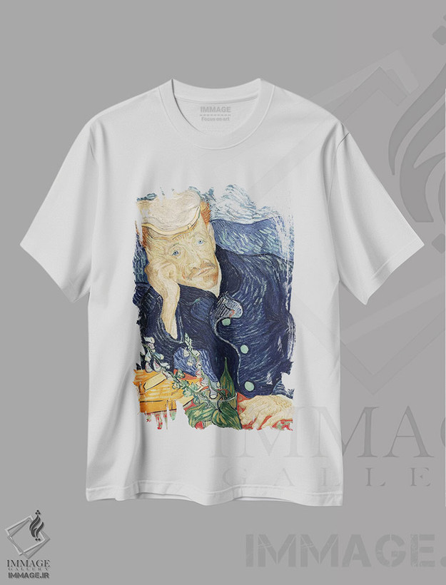 تیشرت طرح دار 1890,پرتره دکتر پل گاشه، ۱۸۹۰، هنر فاخر کلاسیک اثر ونسان ون گوگ | فروشگاه ایماژ