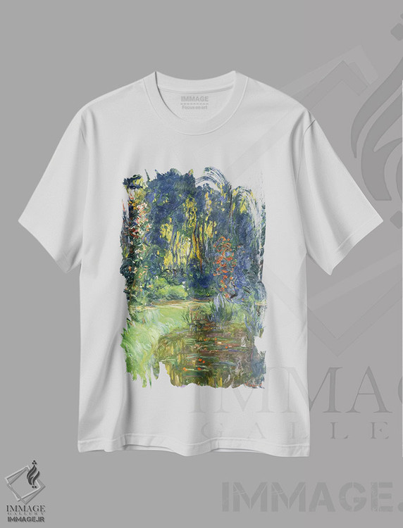 تیشرت طرح دار 1923,باغ ژیورنی، ۱۹۲۳، هنر فاخر کلاسیک اثر کلود مونه | فروشگاه ایماژ