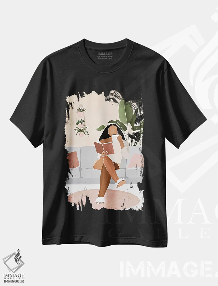 تیشرت طرح دار لانج، هنر آمریکایی آفریقایی تبار اثر بریا نیکول | فروشگاه ایماژ