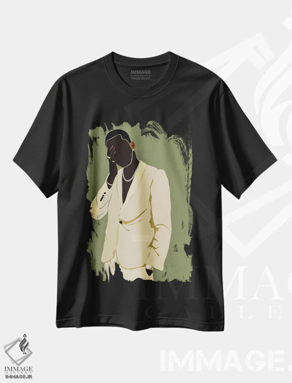 تیشرت طرح دار پیر، هنر آمریکایی آفریقایی تبار اثر بریا نیکول | فروشگاه ایماژ