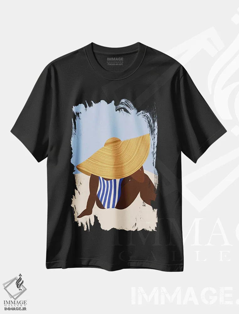 تیشرت طرح دار کلاه آفتابی III، هنر آمریکایی آفریقایی تبار اثر بریا نیکول | فروشگاه ایماژ