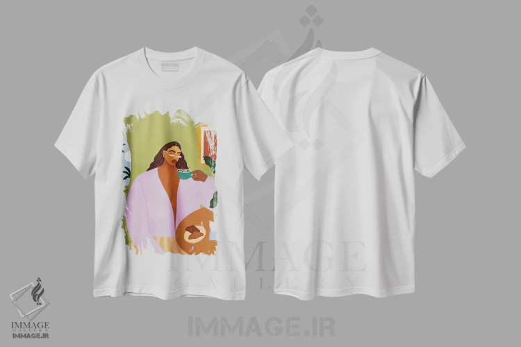 تیشرت طرح دار قهوه و کروسان، هنر آمریکایی آفریقایی تبار اثر بریا نیکول | immage.ir