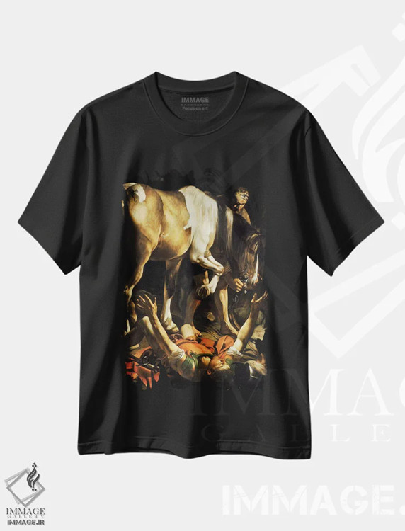 تیشرت طرح دار 1601,تبدیل سنت پل، ۱۶۰۱، کایاروسکورو اثر میکل آنژو مریزی دا کاراواجو | فروشگاه ایماژ