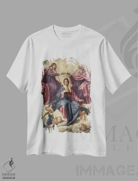 تیشرت سفید طرح دار آثار دیه گو رودریگز د سیلوا ای ولاسکز - فروشگاه ایماژ