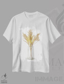 تیشرت سفید طرح دار گل زرد خشک شده ۴، تزئینی اثر باناروت | immage.ir