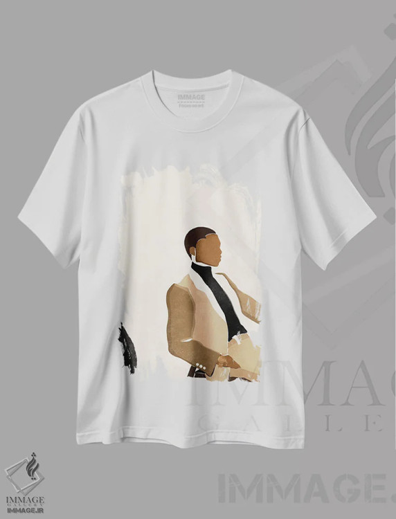 تیشرت سفید طرح دار پاول، هنر آمریکایی آفریقایی تبار اثر بریا نیکول | immage.ir