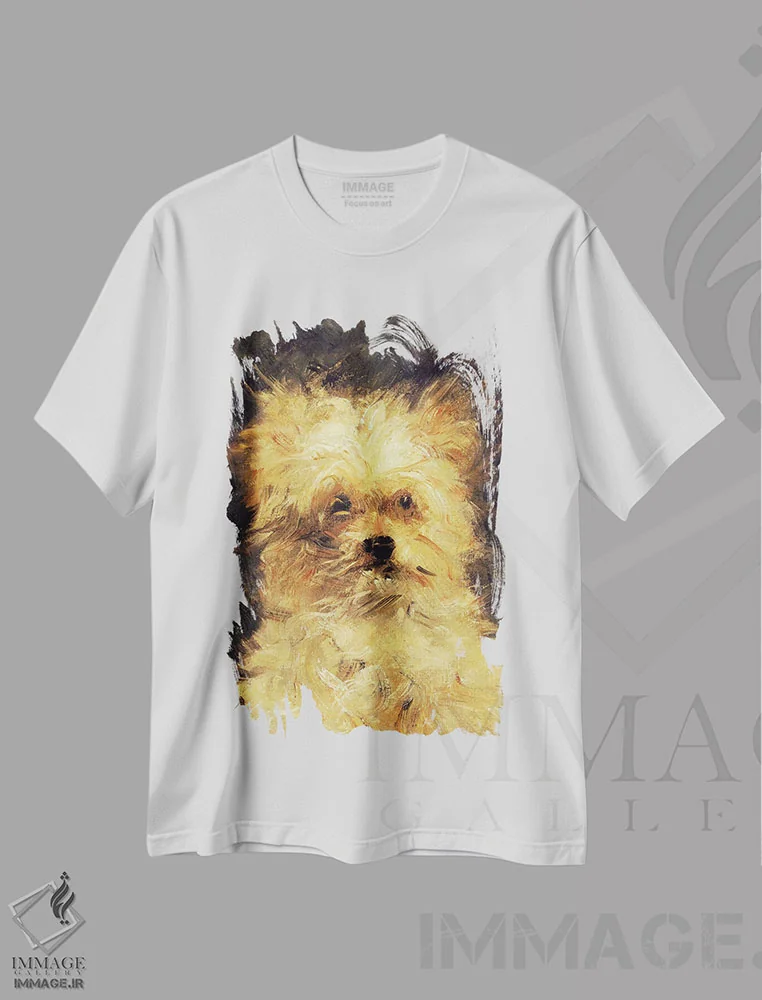 تیشرت سفید طرح دار سر یک سگ، هنر فاخر کلاسیک اثر ادوارد مانه | فروشگاه ایماژ