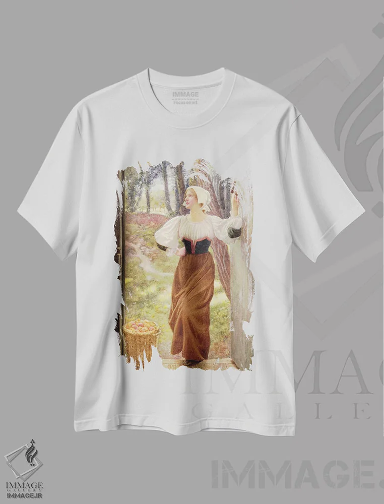 تیشرت سفید طرح دار عُشر جنسی، هنر فاخر کلاسیک اثر ادوارد رابرت هیوز | immage.ir