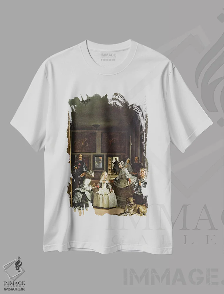 تیشرت سفید طرح دار آثار دیه گو رودریگز د سیلوا ای ولاسکز - فروشگاه ایماژ