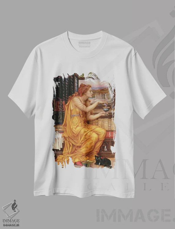 تیشرت سفید طرح دار 1903,اکسیر عشق، ۱۹۰۳، هنر فاخر کلاسیک اثر اولین دو مورگان | فروشگاه ایماژ