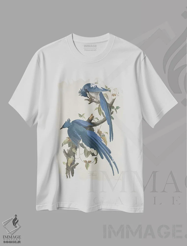 تیشرت سفید طرح دار 1830,کلاغ جی کلمبیا، ۱۸۳۰، هنر فاخر کلاسیک اثر جان جیمز آدوبون | فروشگاه ایماژ