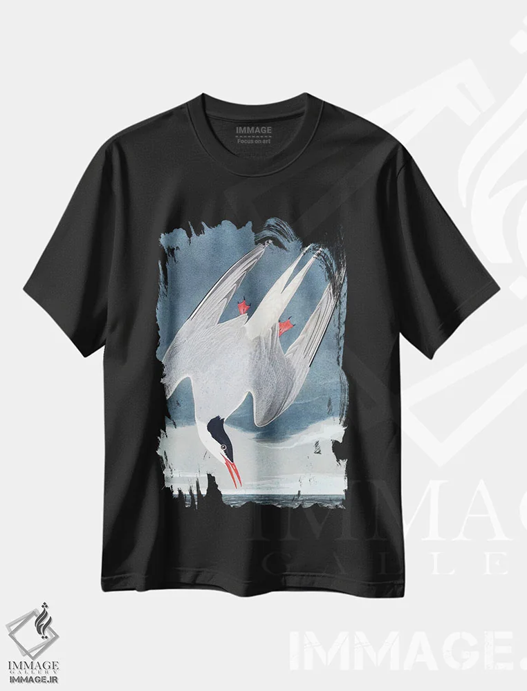 تیشرت مشکی طرح دار آثار جان جیمز آدوبون - فروشگاه ایماژ