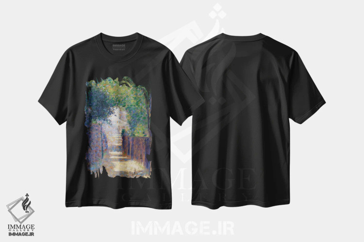 تیشرت مشکی طرح دار c.1884,خیابان سنت وینسنت در بهار، حدود ۱۸۸۴، هنر فاخر کلاسیک اثر ژرژ سورا | فروشگاه ایماژ