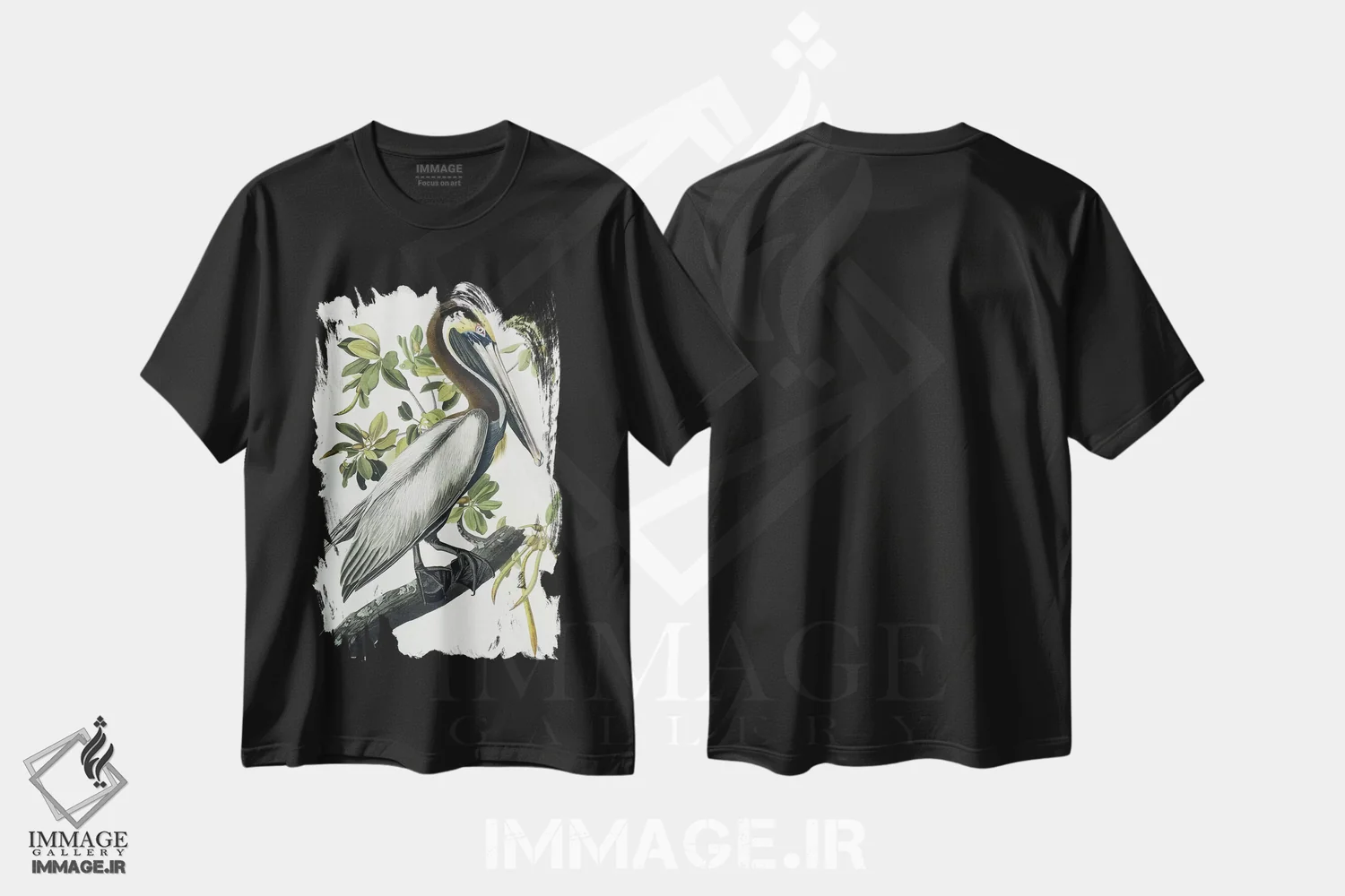 تیشرت مشکی طرح دار 1835,پلیکان قهوه ای، ۱۸۳۵ اثر جان جیمز آدوبون | فروشگاه ایماژ