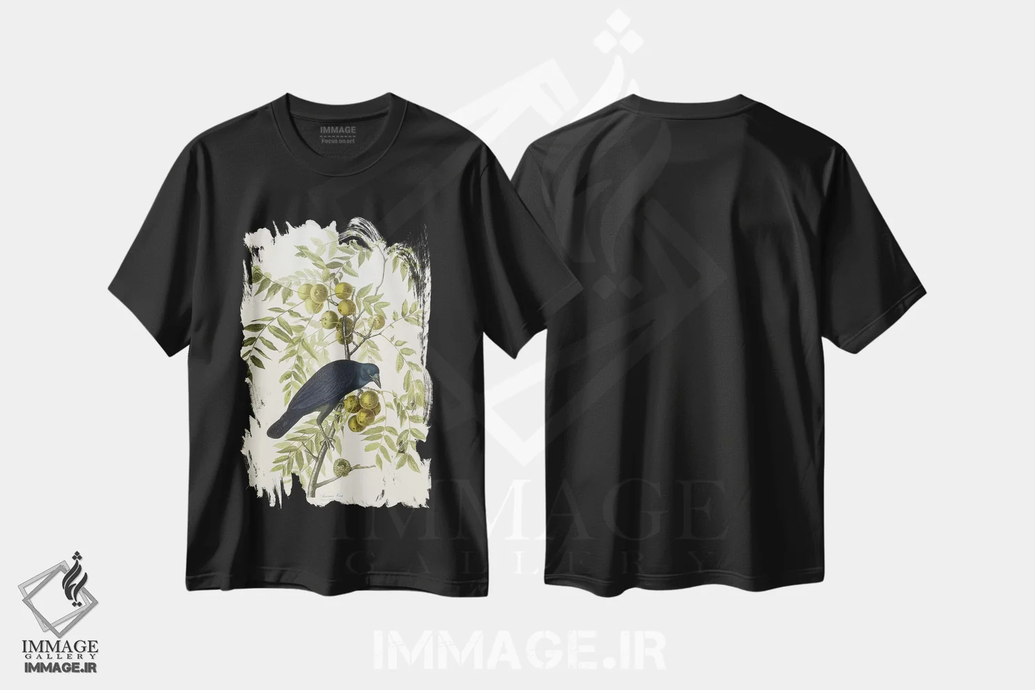 تیشرت مشکی طرح دار 1833,کلاغ آمریکایی، ۱۸۳۳ اثر جان جیمز آدوبون | immage.ir