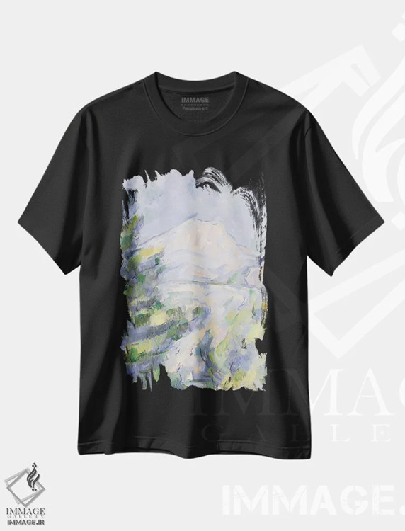 تیشرت مشکی طرح دار c.1904-06,کوه سنت ویکتوار، حدود ۱۹۰۴-۰۶، هنر فاخر کلاسیک اثر پل سزان | فروشگاه ایماژ