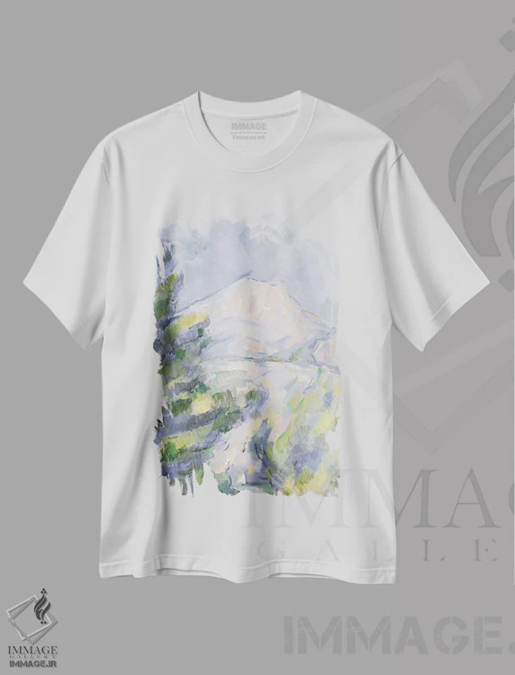 تیشرت سفید طرح دار c.1904-06,کوه سنت ویکتوار، حدود ۱۹۰۴-۰۶، هنر فاخر کلاسیک اثر پل سزان | immage.ir