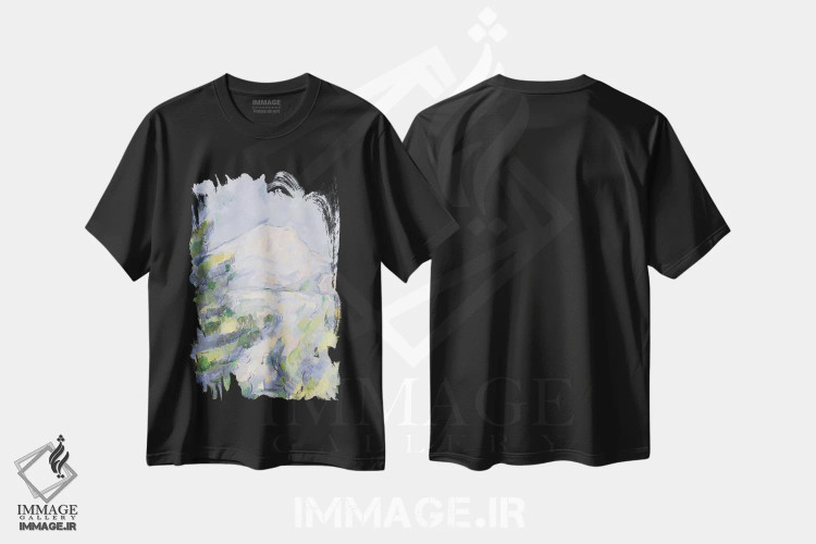 تیشرت مشکی طرح دار c.1904-06,کوه سنت ویکتوار، حدود ۱۹۰۴-۰۶، هنر فاخر کلاسیک اثر پل سزان | فروشگاه ایماژ