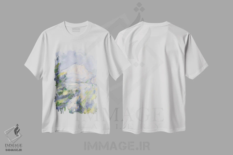 تیشرت سفید طرح دار c.1904-06,کوه سنت ویکتوار، حدود ۱۹۰۴-۰۶، هنر فاخر کلاسیک اثر پل سزان | immage.ir