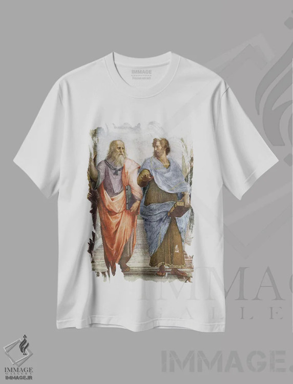 تیشرت سفید طرح دار آثار رافائل - فروشگاه ایماژ