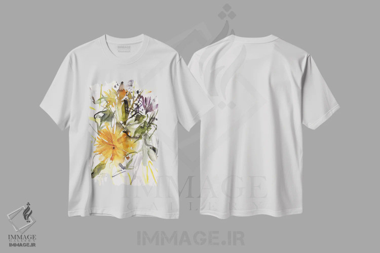 تیشرت سفید طرح دار آثار کلودیا هاچینس-پوشاوی - immage.ir