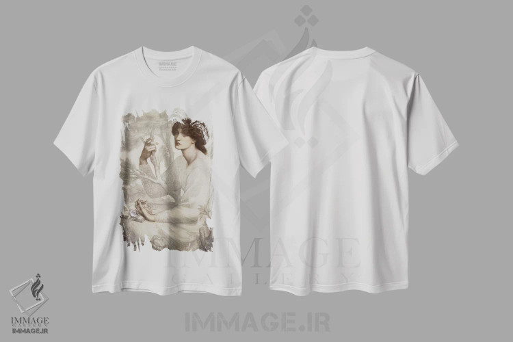 تیشرت سفید طرح دار آثار دانته گابریل چارلز روستی - immage.ir