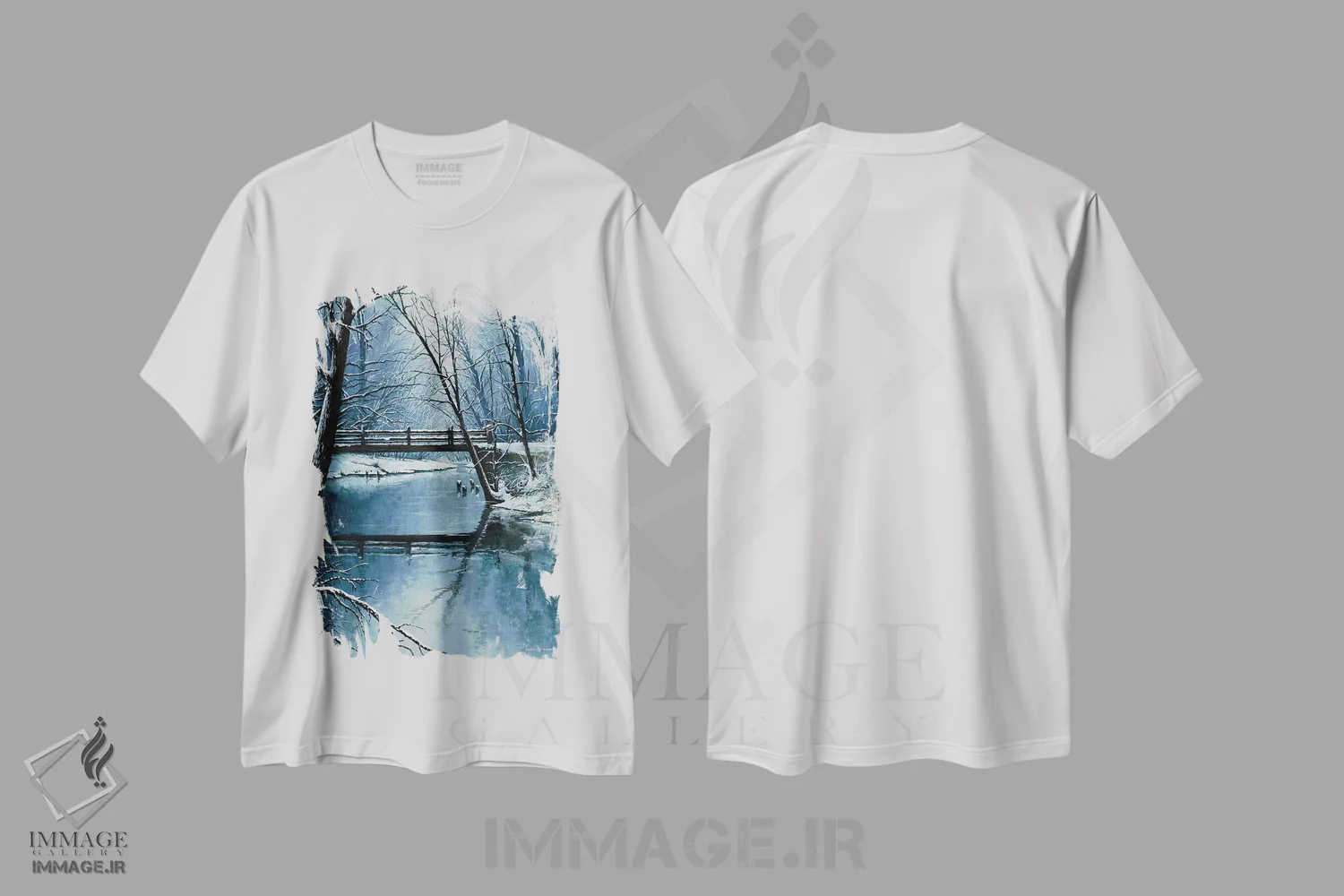 تیشرت سفید طرح دار اولین برف، تزئینی اثر بروس ناوراکه | immage.ir