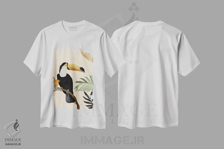 تیشرت سفید طرح دار توکان، تزئینی اثر بریا نیکول | فروشگاه ایماژ