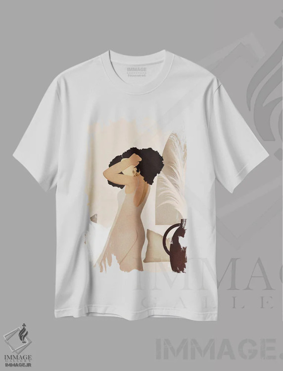 تیشرت سفید طرح دار نادیا، هنر آمریکایی آفریقایی تبار اثر بریا نیکول | immage.ir