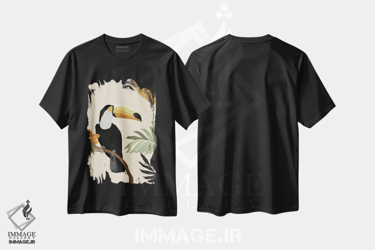 تیشرت مشکی طرح دار توکان، تزئینی اثر بریا نیکول | immage.ir