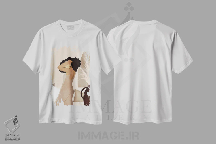 تیشرت سفید طرح دار نادیا، هنر آمریکایی آفریقایی تبار اثر بریا نیکول | immage.ir