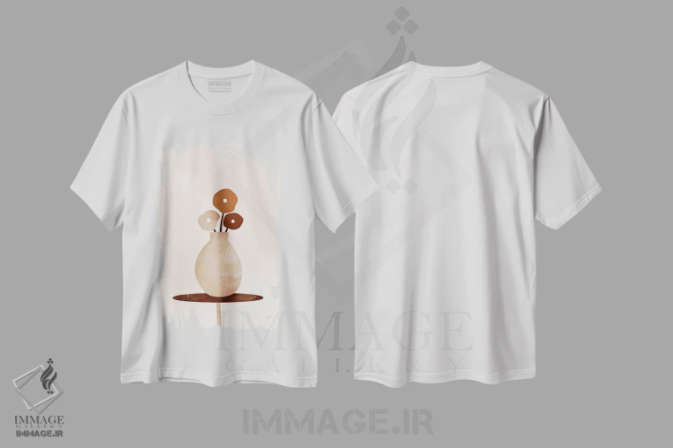 تیشرت سفید طرح دار گل ها، تزئینی اثر بریا نیکول | فروشگاه ایماژ