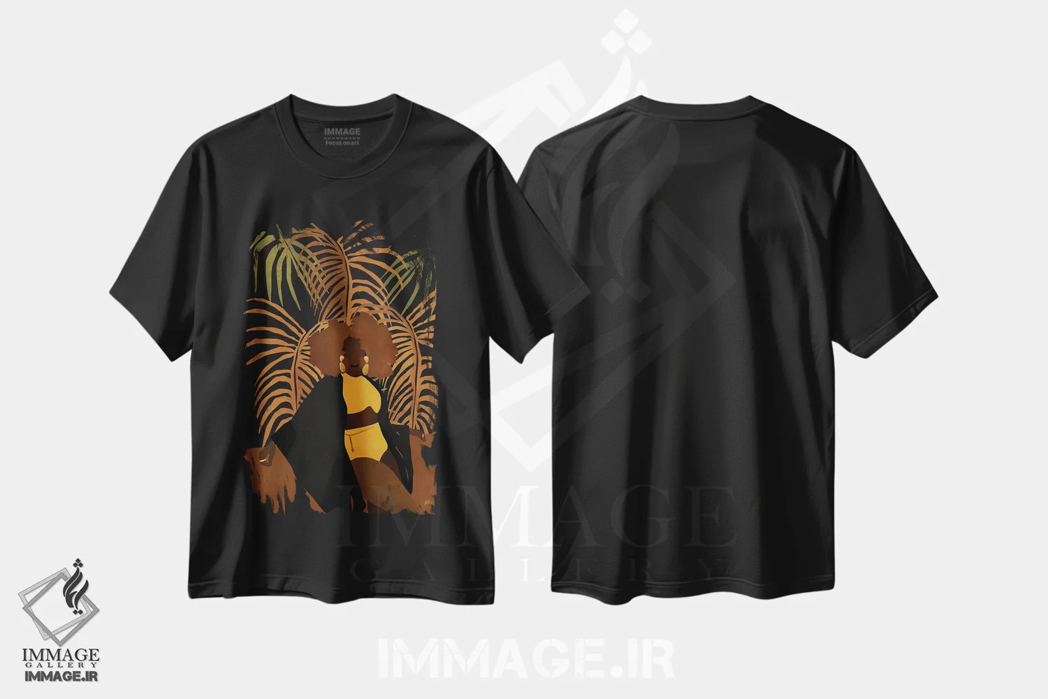 تیشرت مشکی طرح دار نعومی، هنر آمریکایی آفریقایی تبار اثر بریا نیکول | immage.ir