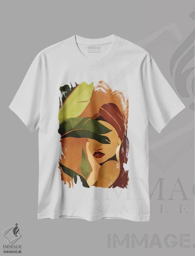 تیشرت سفید طرح دار پاییز، هنر آمریکایی آفریقایی تبار اثر بریا نیکول | فروشگاه ایماژ