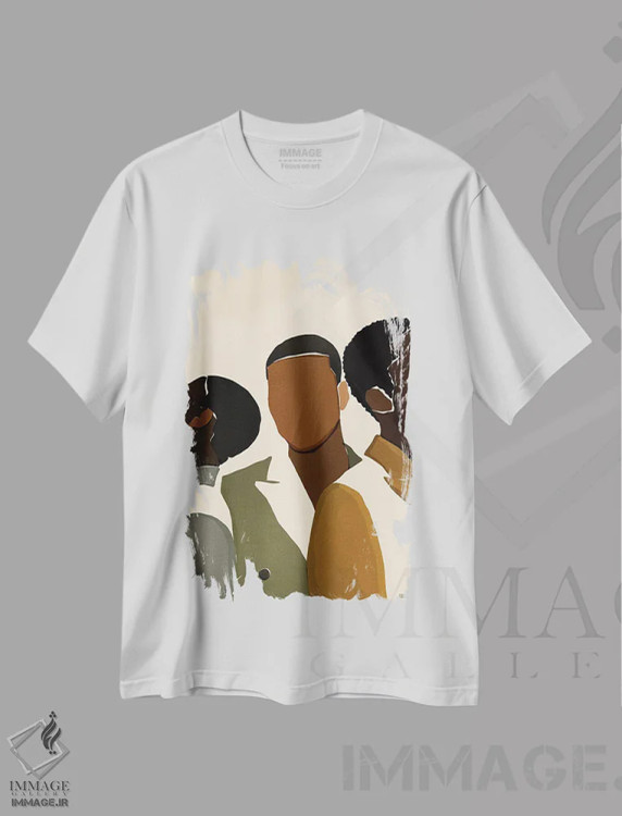 تیشرت سفید طرح دار برادران، هنر آمریکایی آفریقایی تبار اثر بریا نیکول | immage.ir