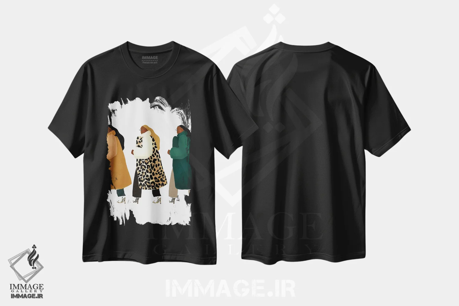 تیشرت مشکی طرح دار دختران مادی گرا، هنر آمریکایی آفریقایی تبار اثر بریا نیکول | immage.ir